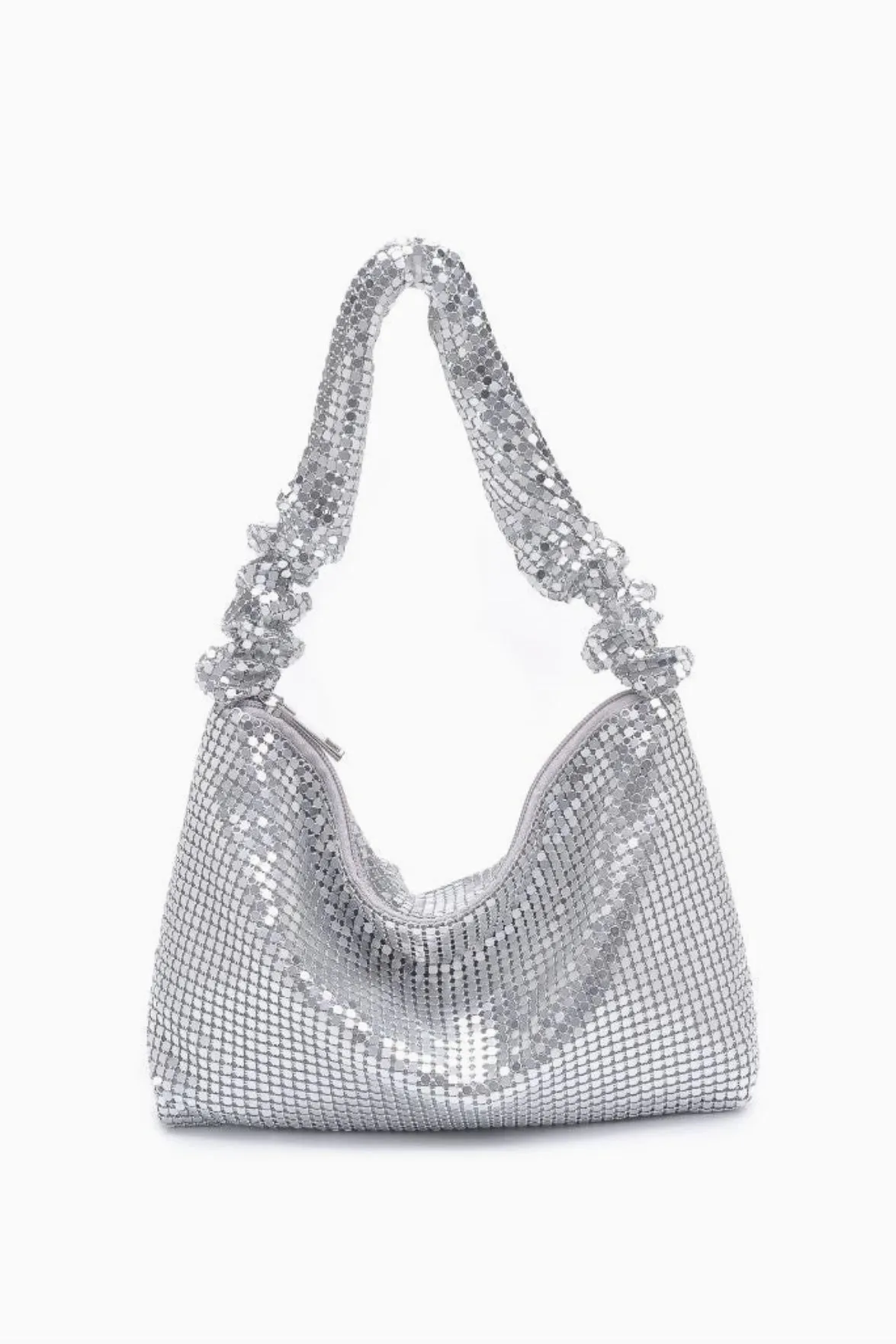 Abbie Shoulder Evening Bag - Silver