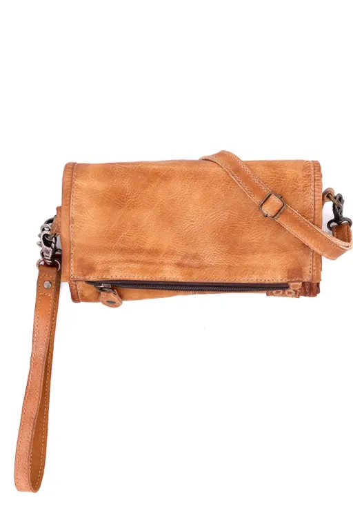 Amina Tan Rustic Crossbody Clutch