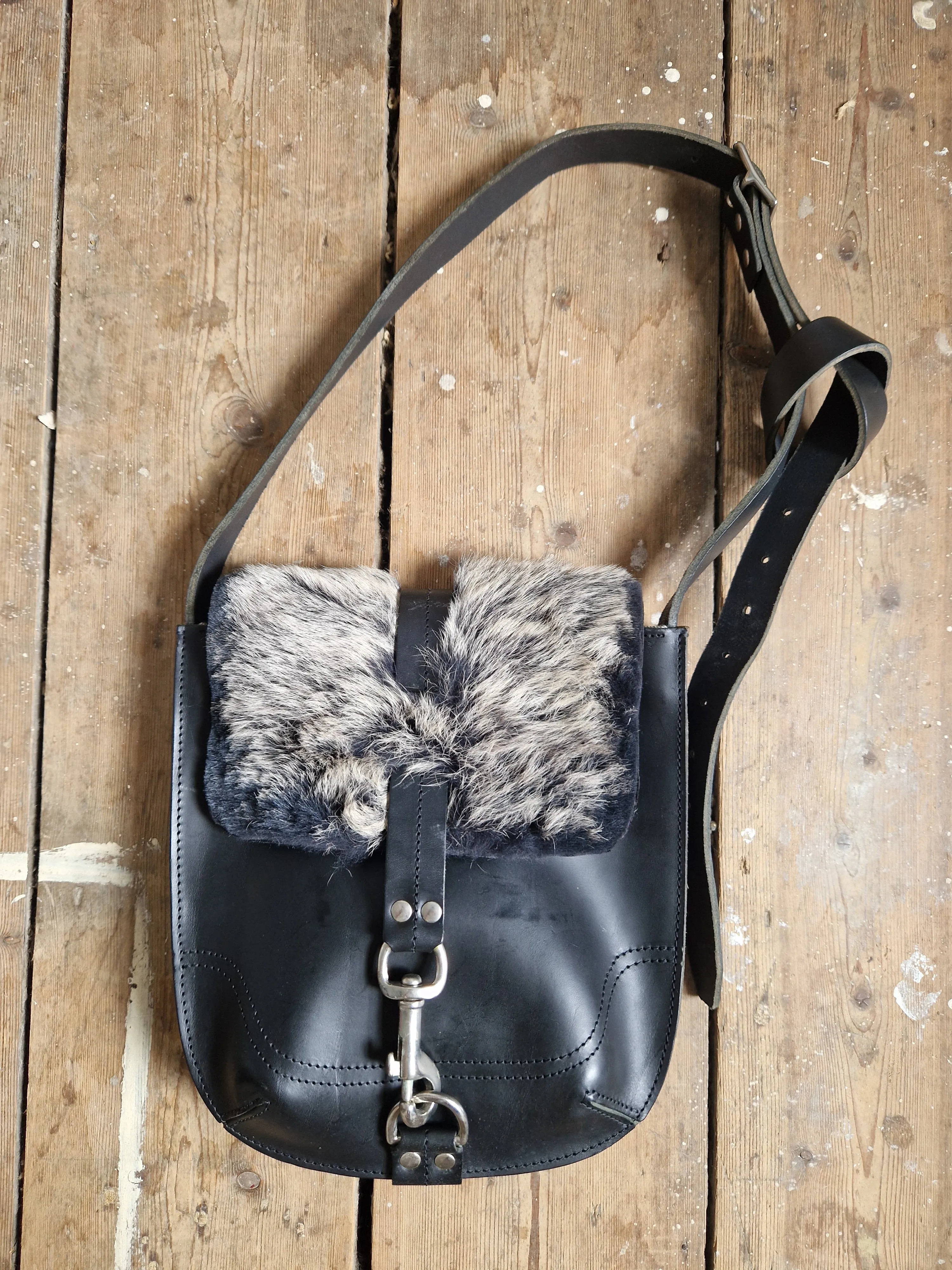 Archive Burton Bag in black with Toscana cow hair SAMPLE