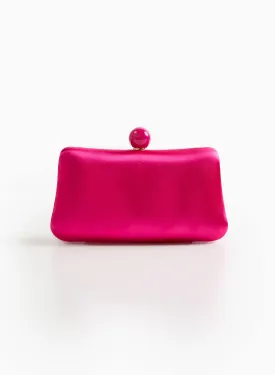 Ball Detail Satin Box Clutch