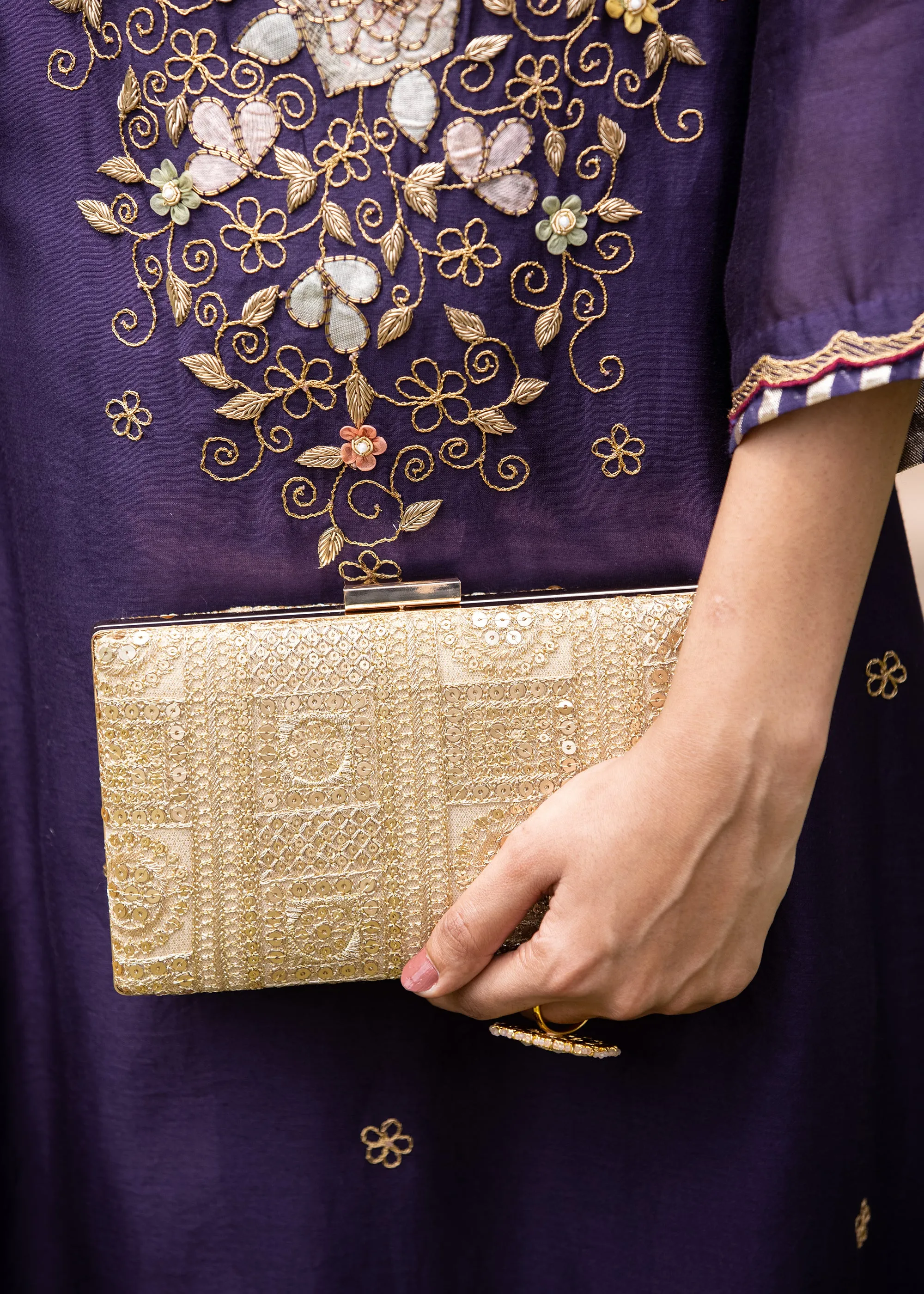 Bella Gold Box Clutch