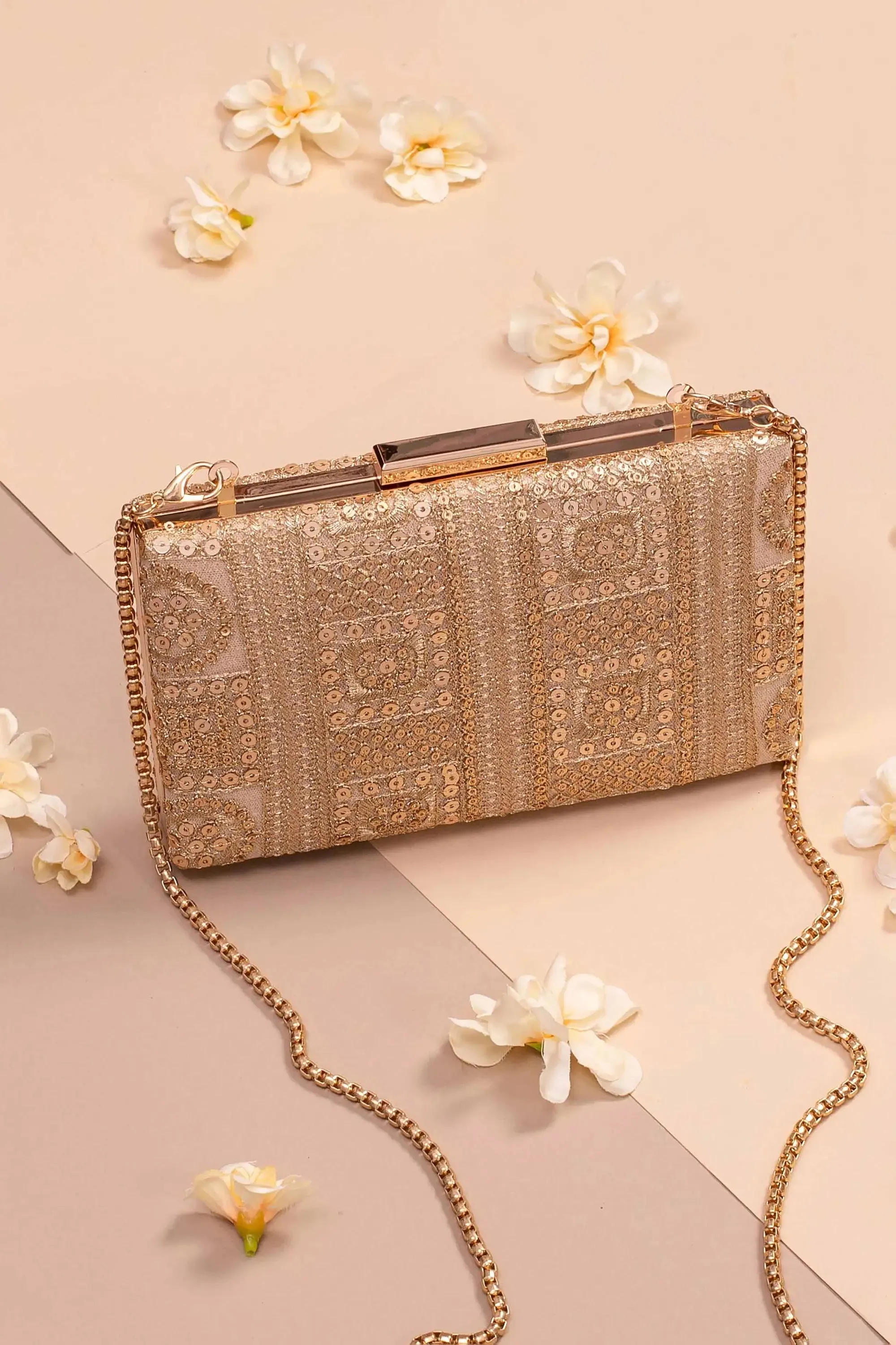 Bella Gold Box Clutch