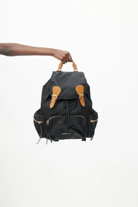 Black Nylon Rucksack Backpack