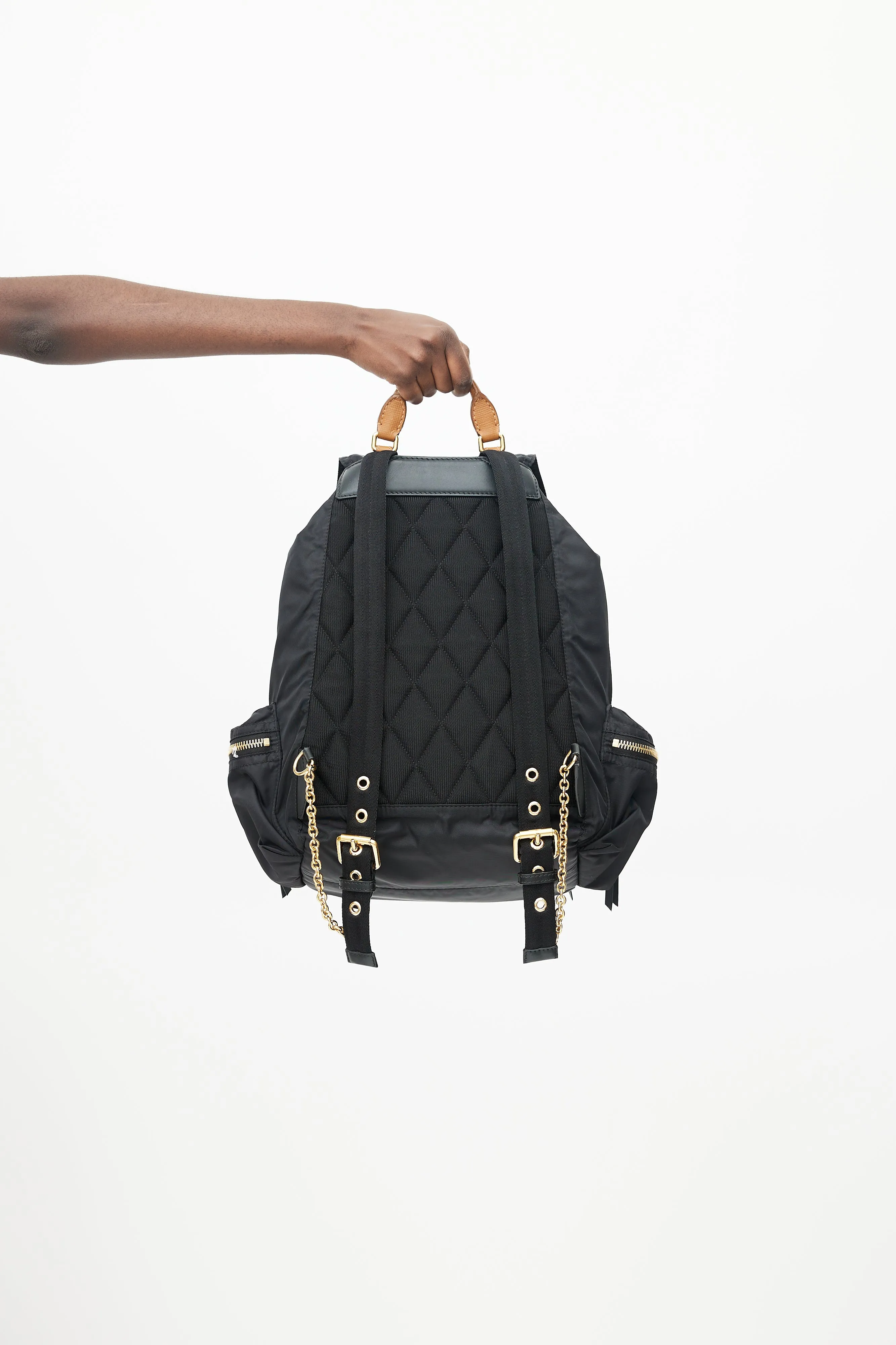 Black Nylon Rucksack Backpack