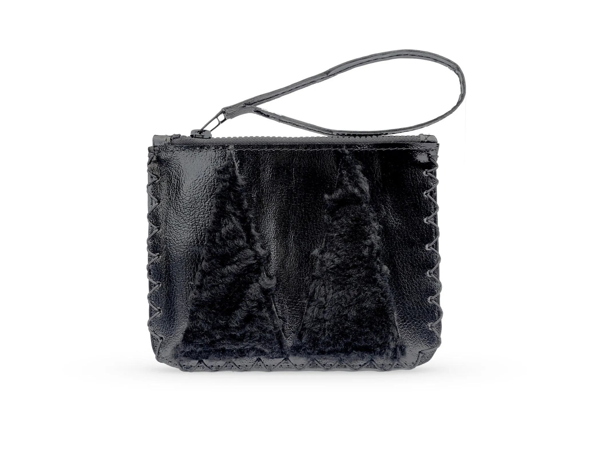 BLACK PATENT VIVIAN FLAT POUCH