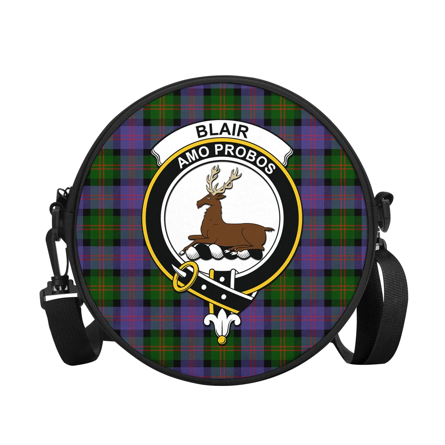 Blair Modern Tartan Round Satchel Bags with Family Crest