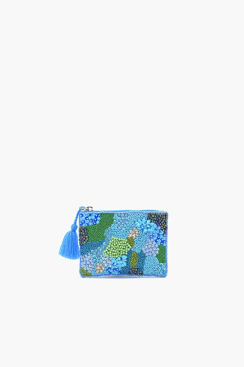 Blue Lagoon Luxe Trio Shoulder Bag, Mini Pouch & Earrings