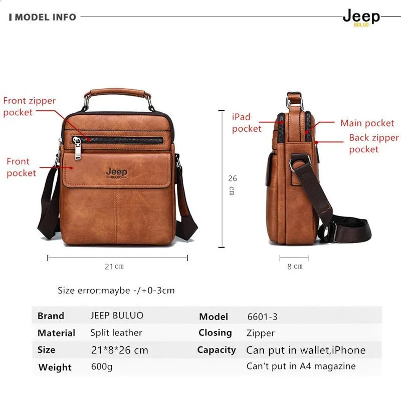 Brand Men's Crossbody Shoulder Bags High quality Tote Fashion Business Man Messenger Bag Big Size Split Leather Bags