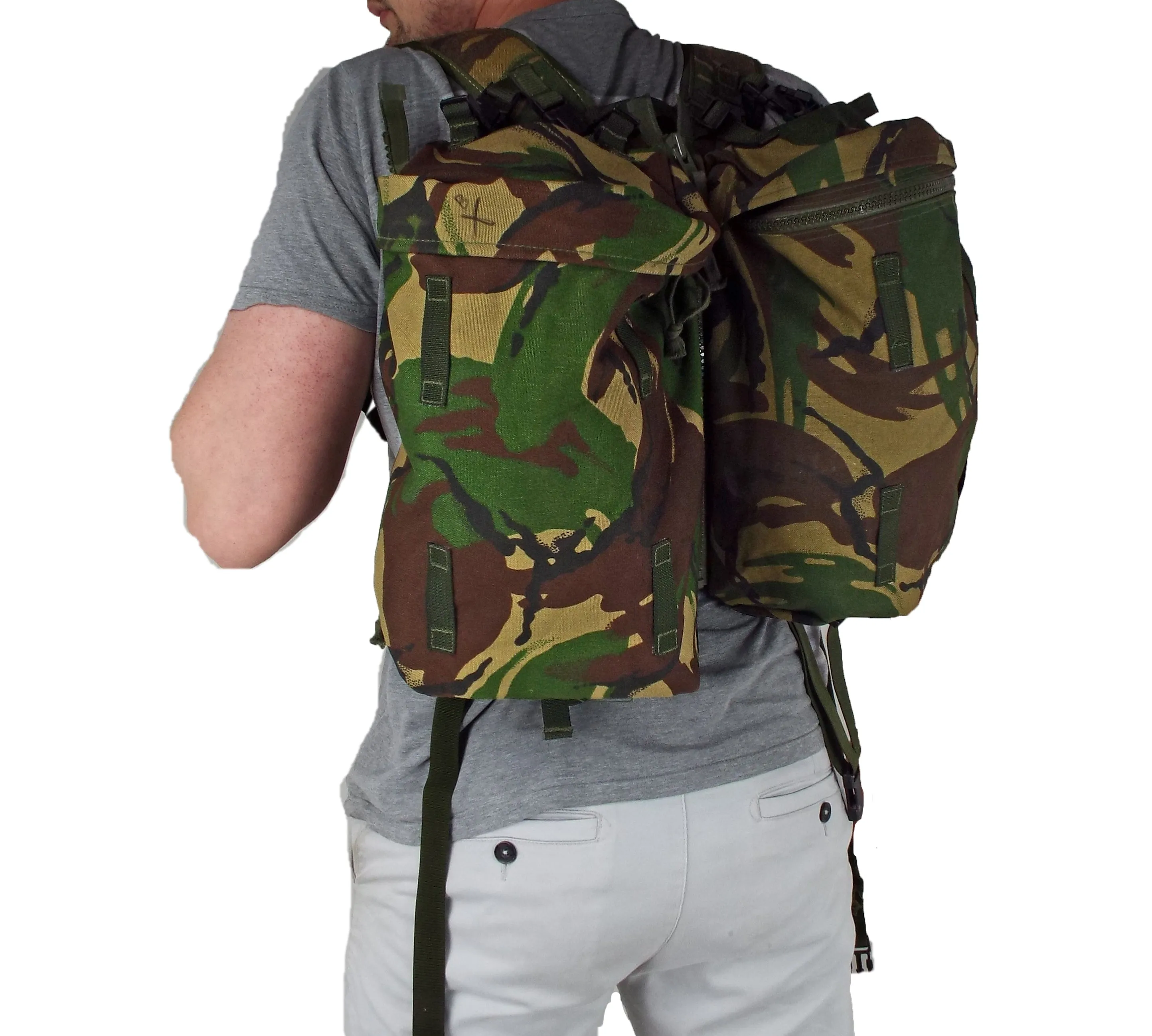 British Woodland Camo Day Pack - back pack - Rucksack side pockets