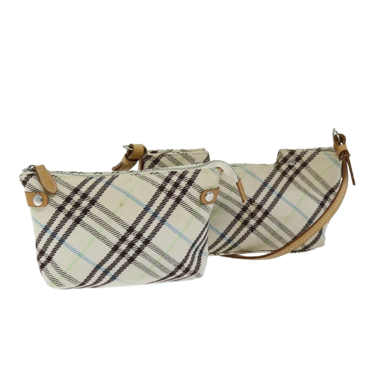 BURBERRY Nova Check Blue Label Shoulder Bag Canvas Beige  75132