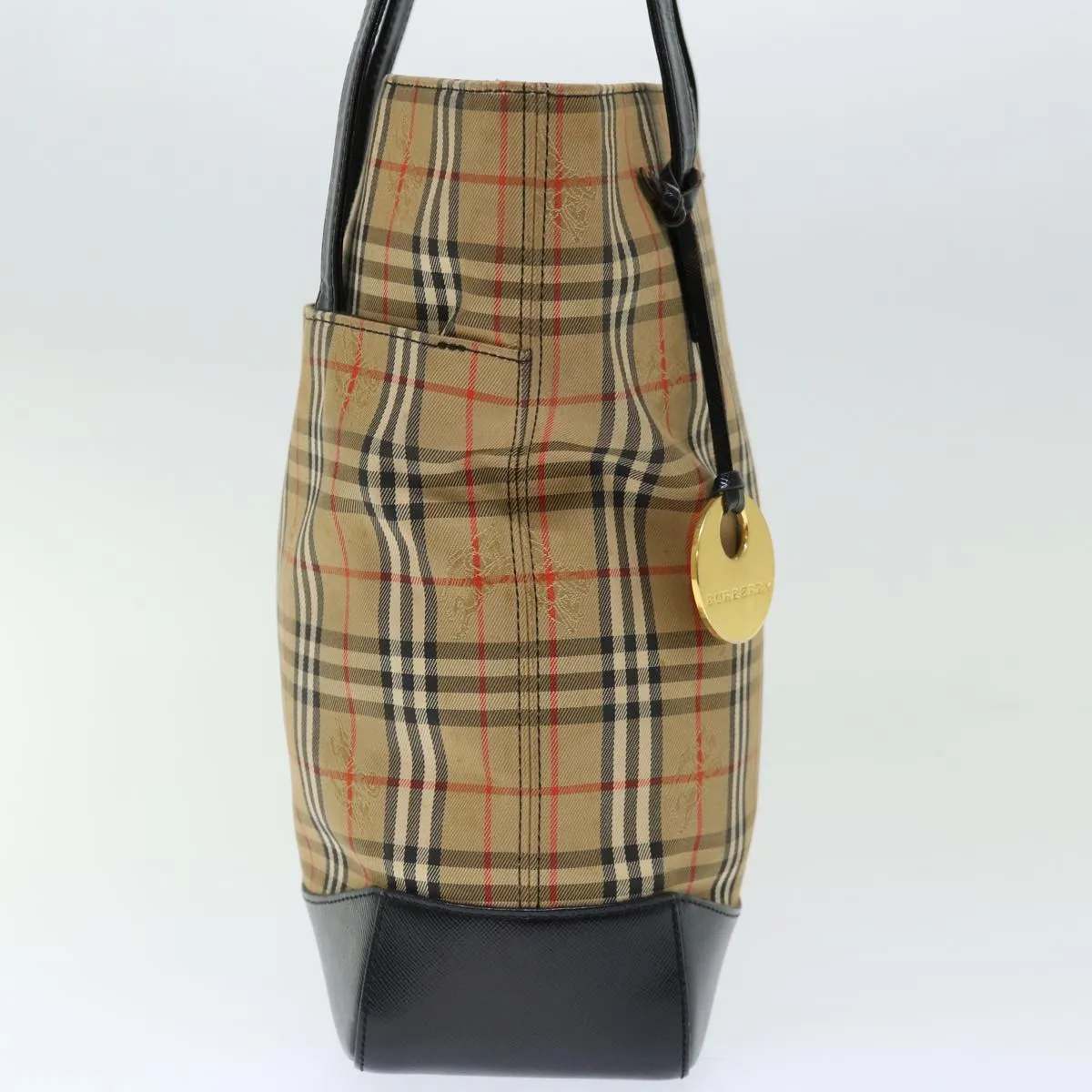 BURBERRY Nova Check Shoulder Bag Canvas Beige Black  ac2917