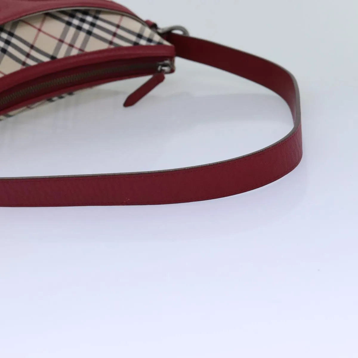 BURBERRY Nova Check Shoulder Bag Canvas Red  76480