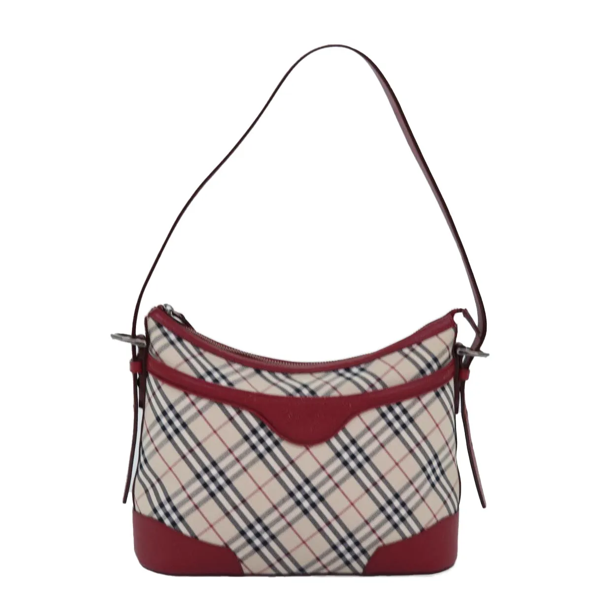 BURBERRY Nova Check Shoulder Bag Canvas Red  76480