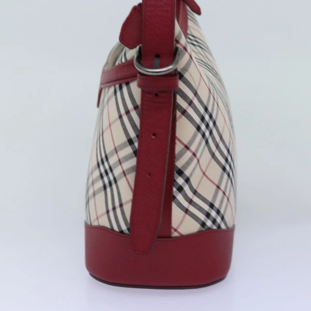 BURBERRY Nova Check Shoulder Bag Canvas Red  76480