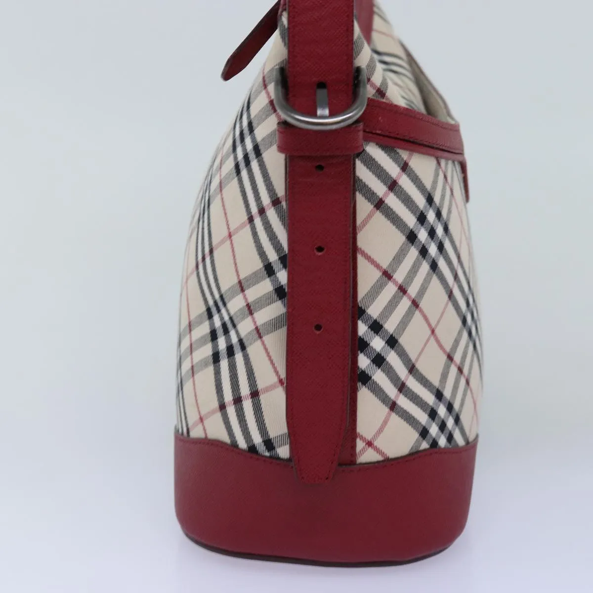 BURBERRY Nova Check Shoulder Bag Canvas Red  76480