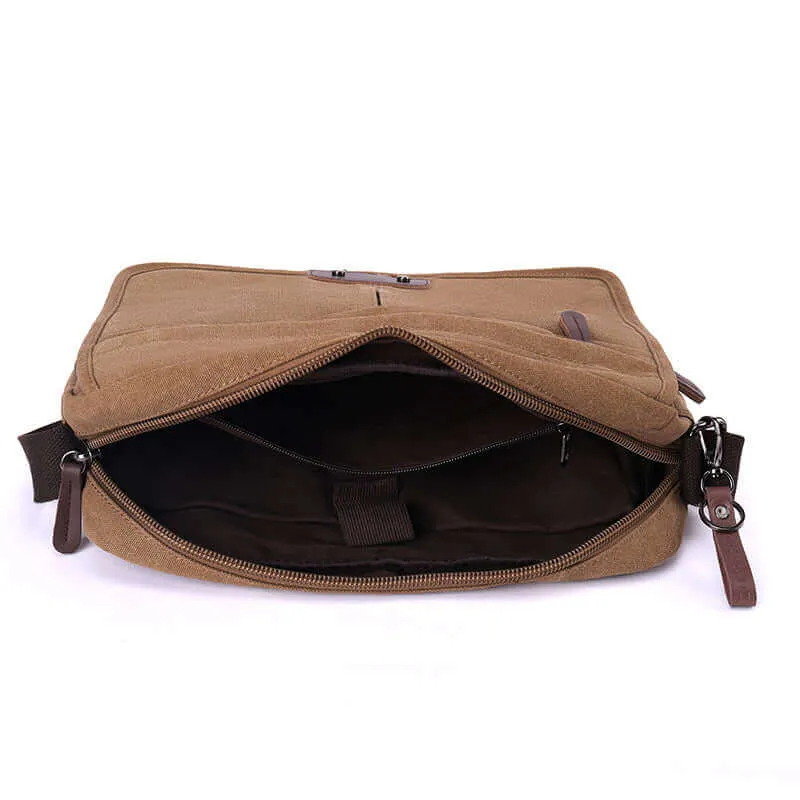 Canvas Messenger Bag | Fits 13.3 Inch Laptop