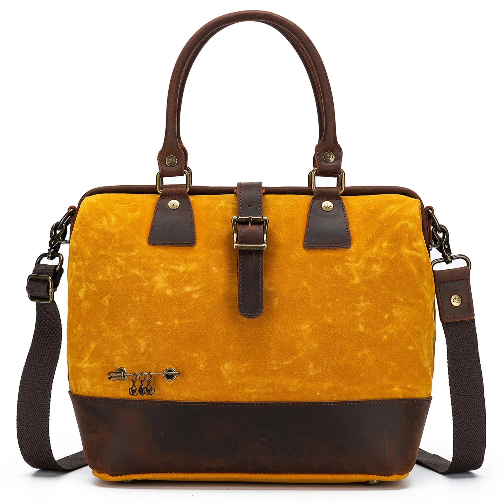 della Q Maker's Canvas Satchel - Mustard