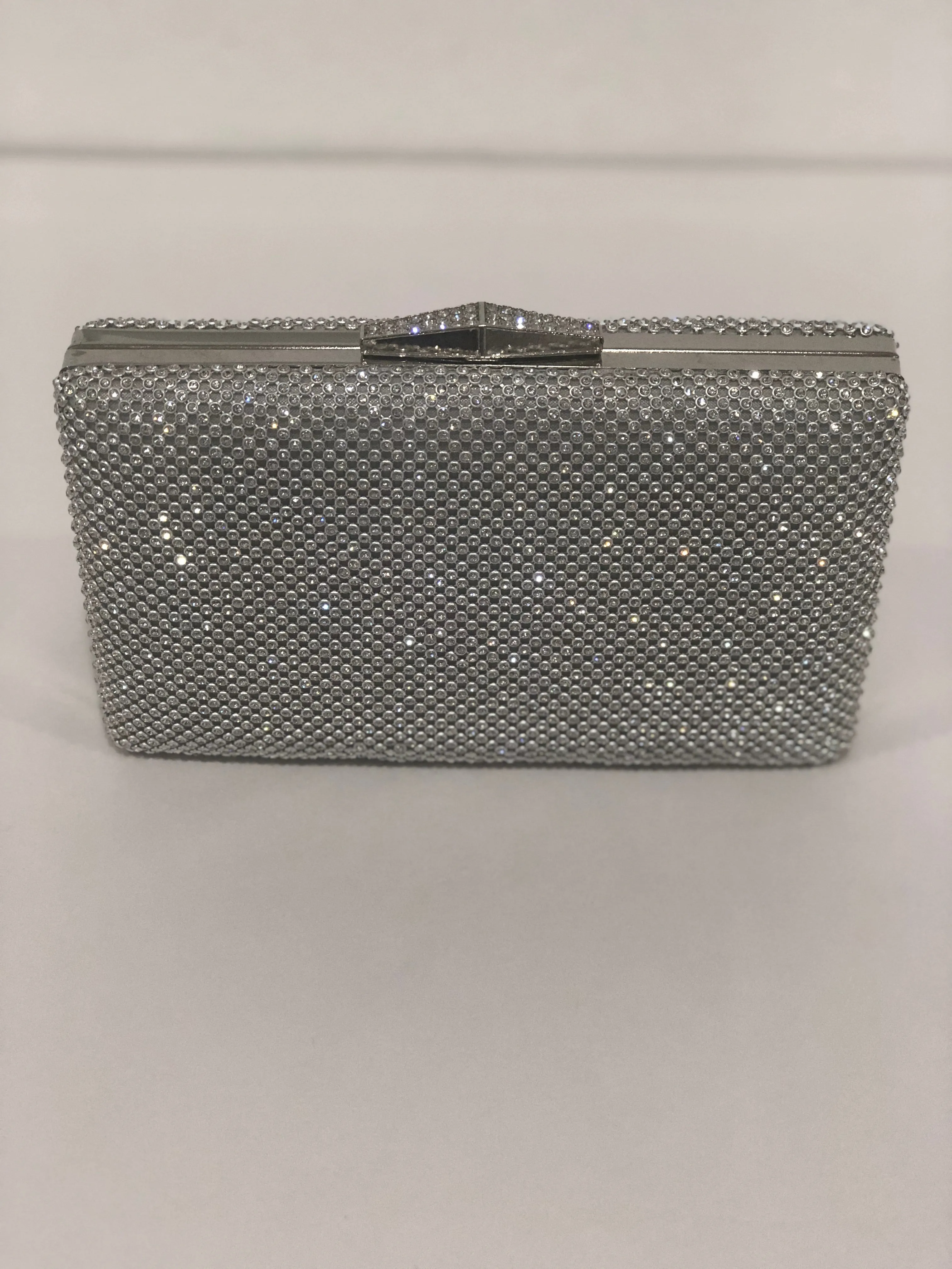 Diamonte Silver Evening Clutch