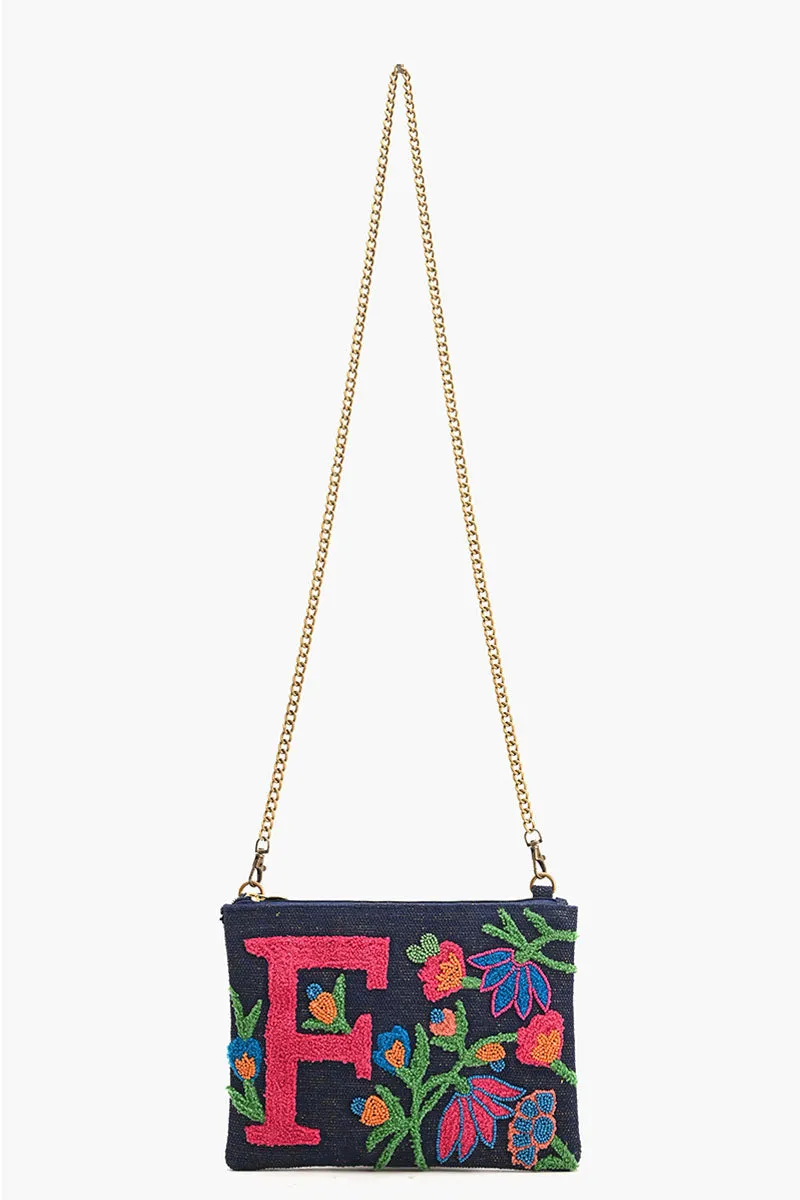 F Floral Crossbody Bag