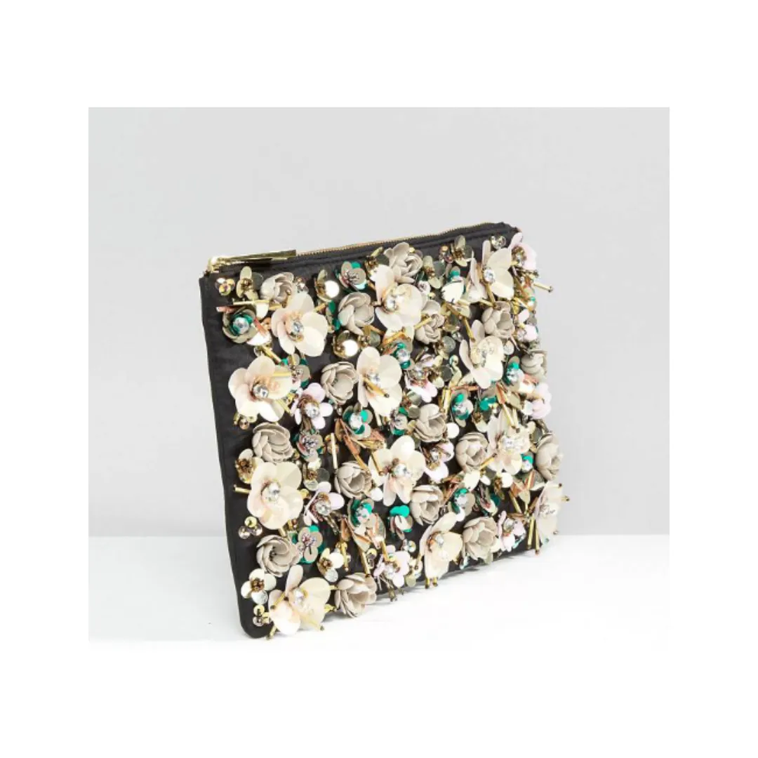 Floral Embellished Clutch Bag