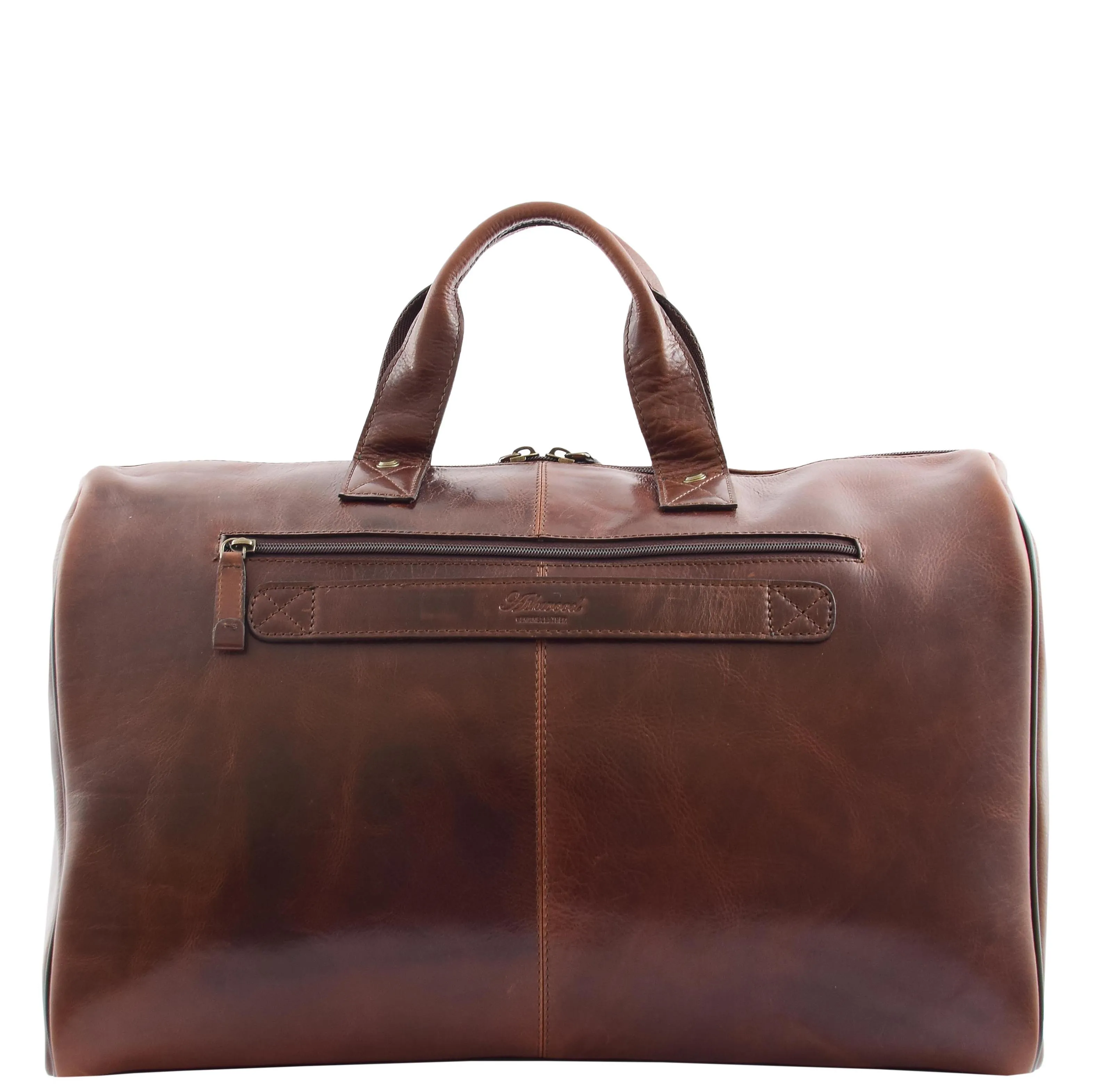 Genuine Leather Travel Holdall Overnight Bag HL015 Brown