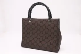 Gucci Bamboo Tote in Brown GG Canvas