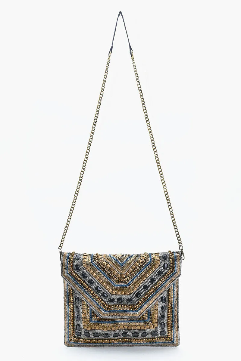 Jeweled Pharaoh Crossbody Clutch