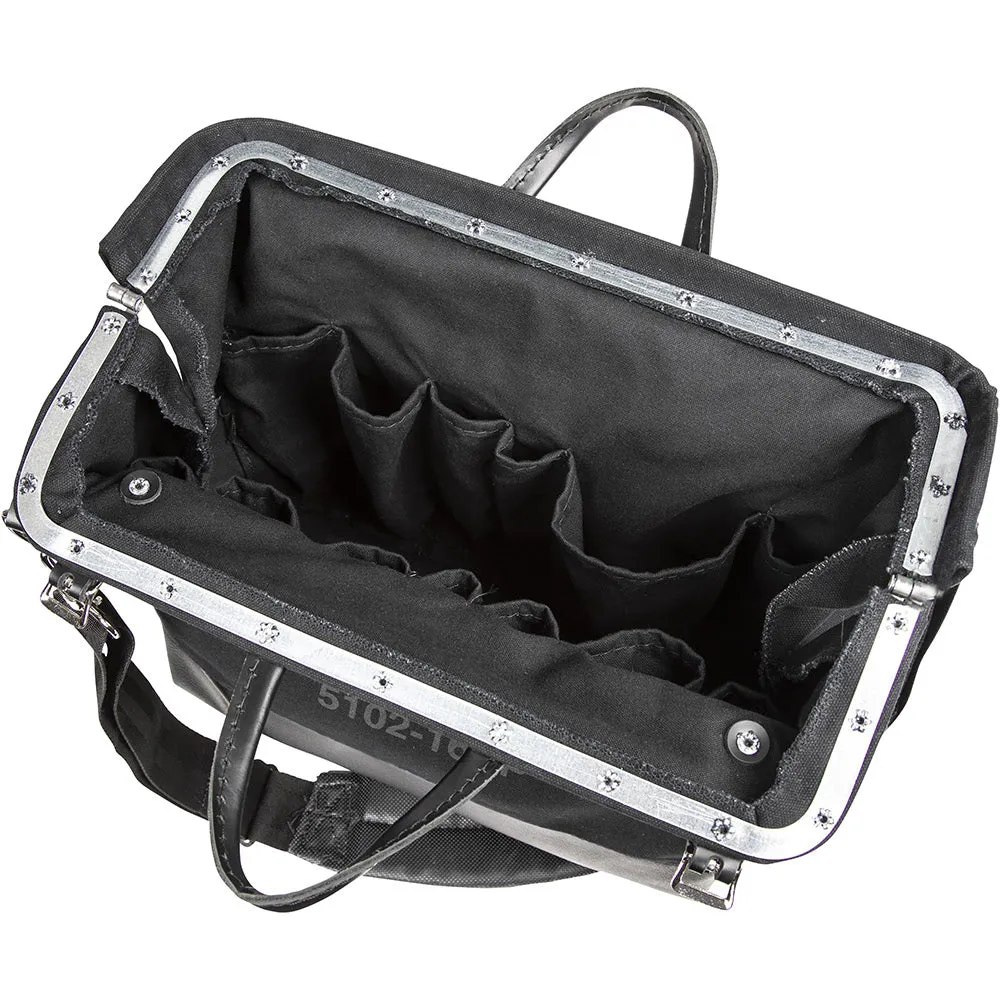 Klein 510216SPBLK Deluxe Black Canvas Tool Bag, 16"