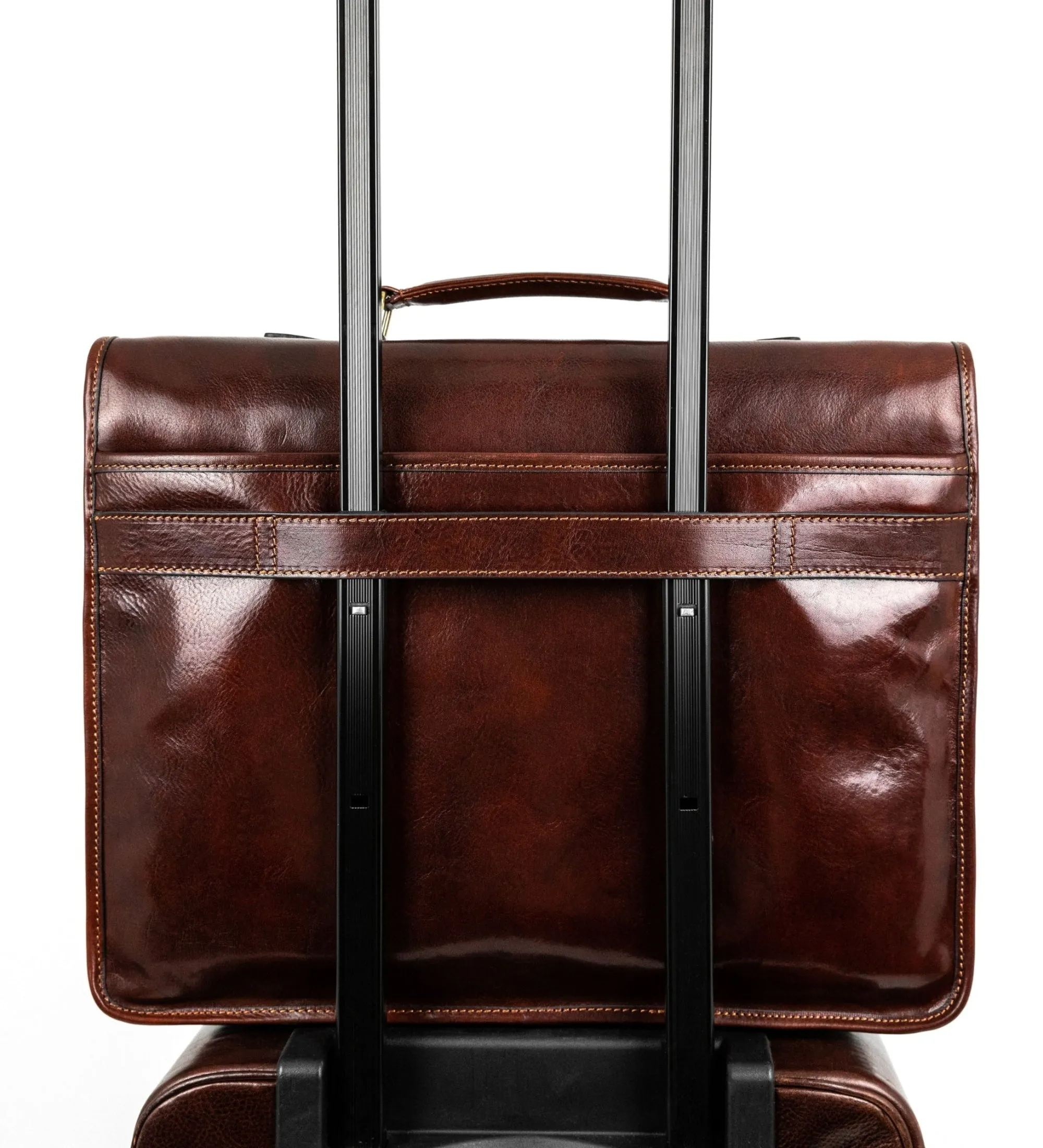 Leather Briefcase Satchel Bag - The Time Machine