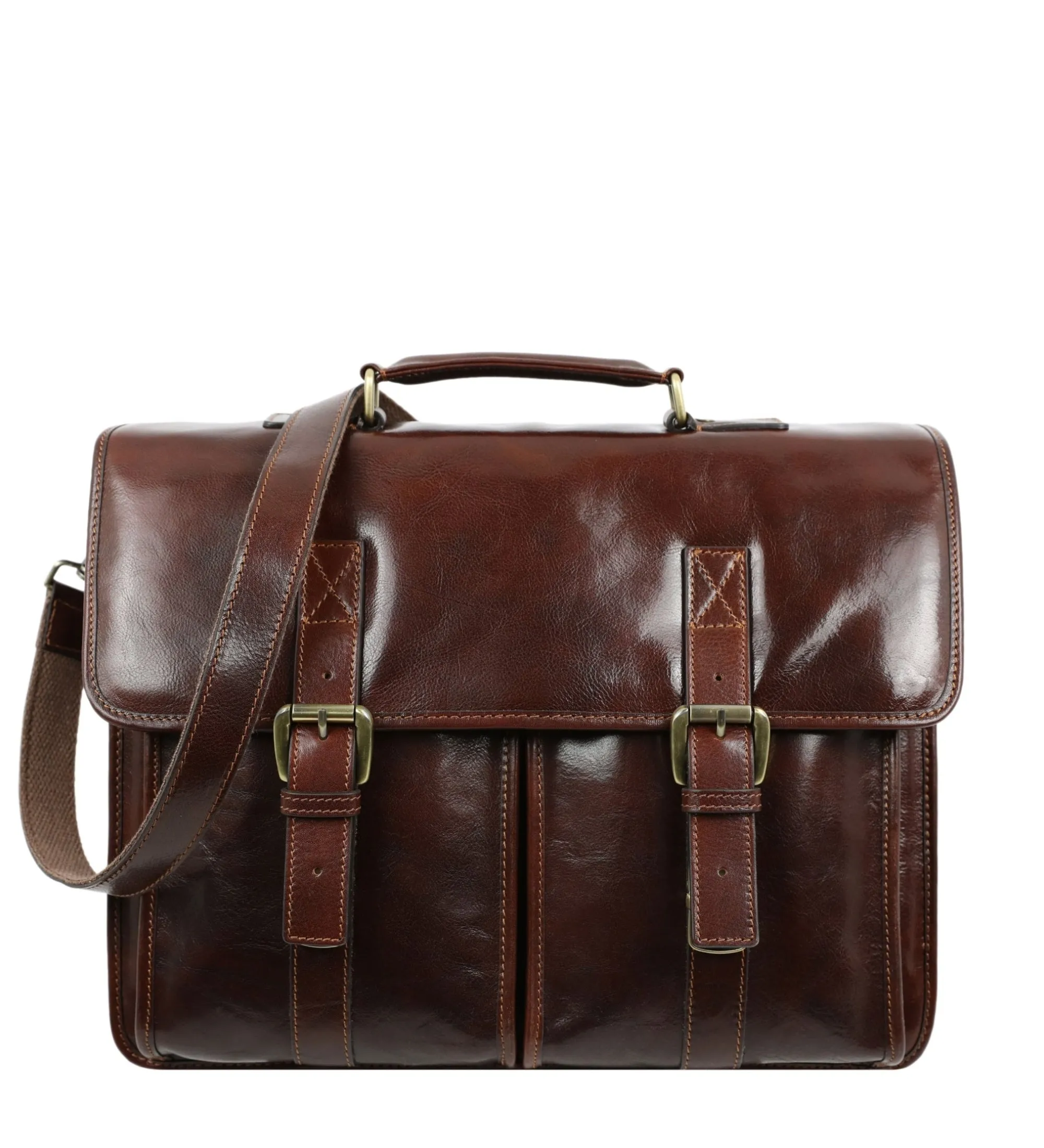 Leather Briefcase Satchel Bag - The Time Machine