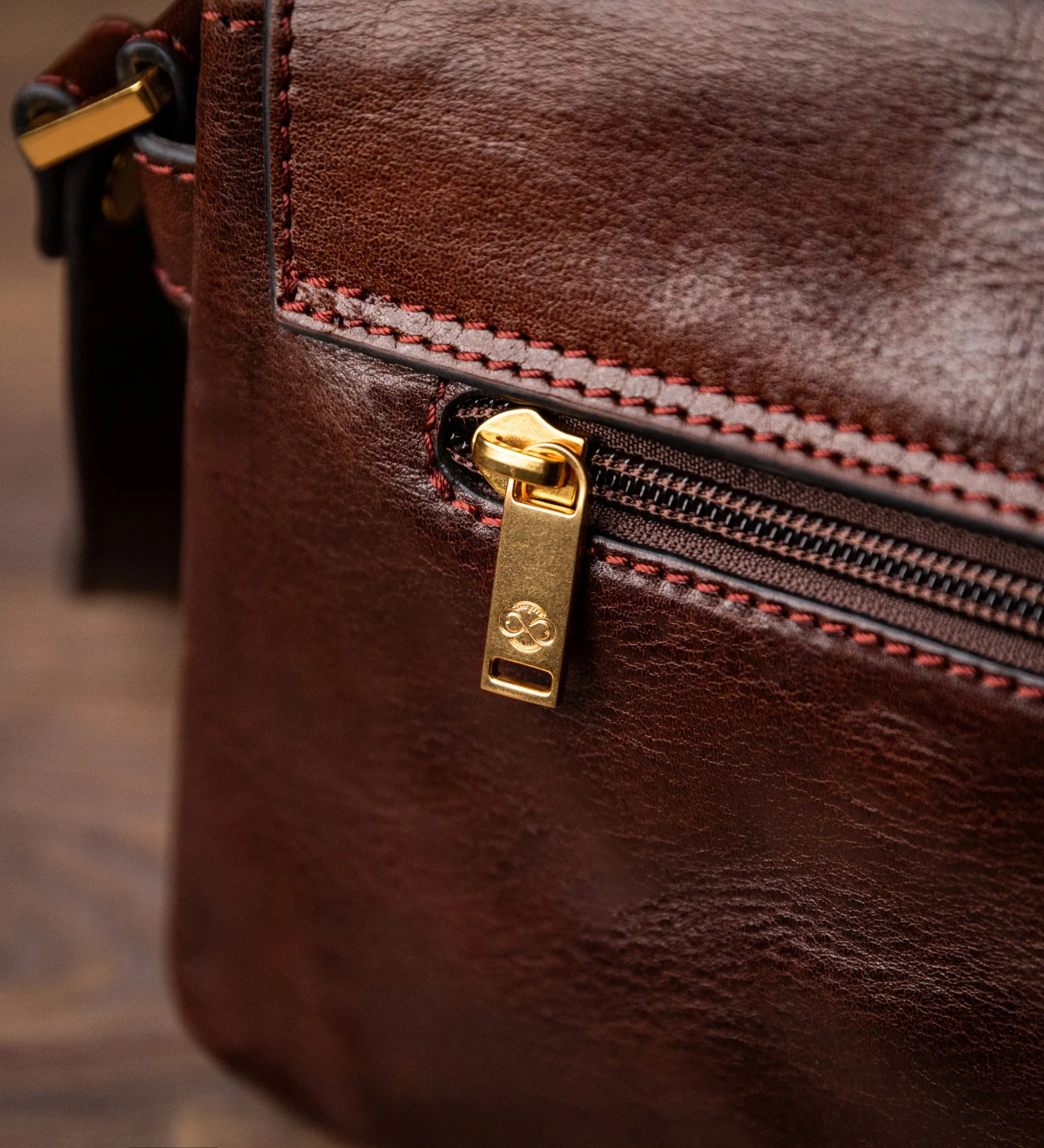 Leather Messenger Bag - A Room with a View