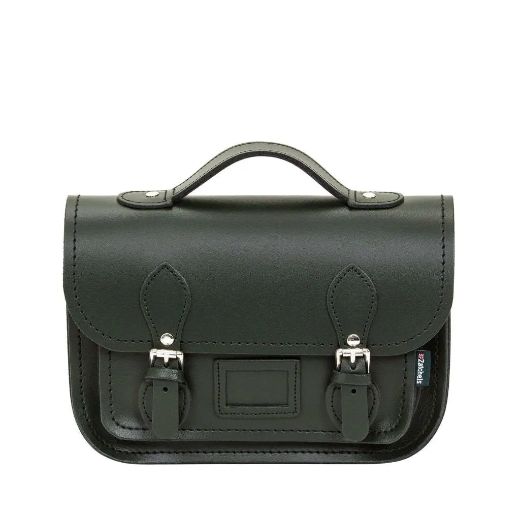 Leather Midi Satchel - Ivy Green