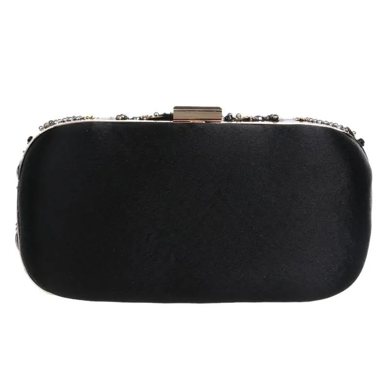 Luxy Moon Black Evening Bags Beaded Diamonds Clutches