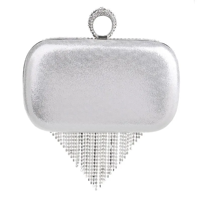 Luxy Moon Clutch Bags for Wedding Tassel Diamond Clutch