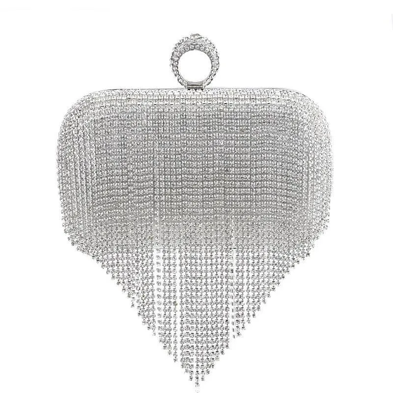 Luxy Moon Clutch Bags for Wedding Tassel Diamond Clutch