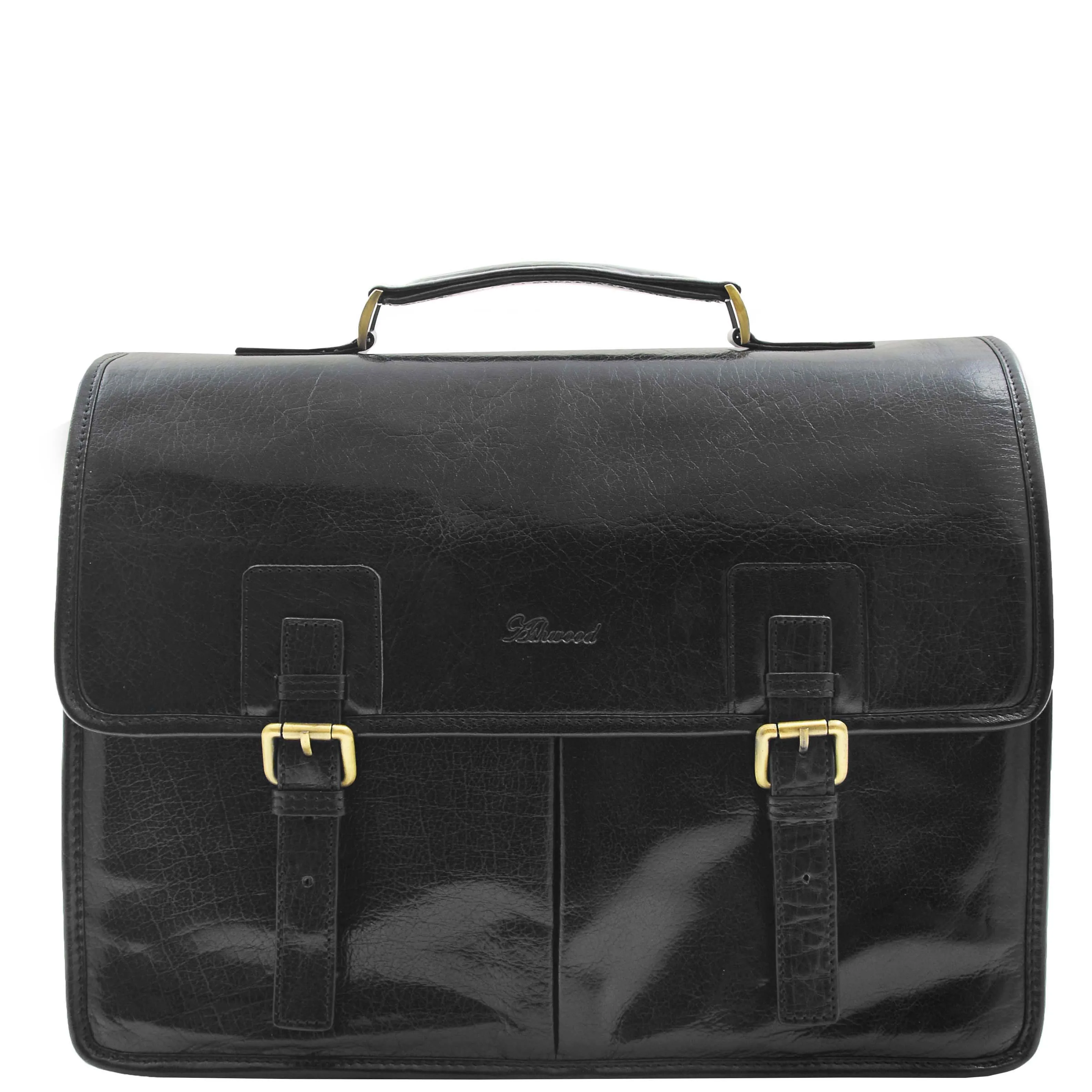 Mens Leather Briefcase Cross Body Bag Buckerell Black