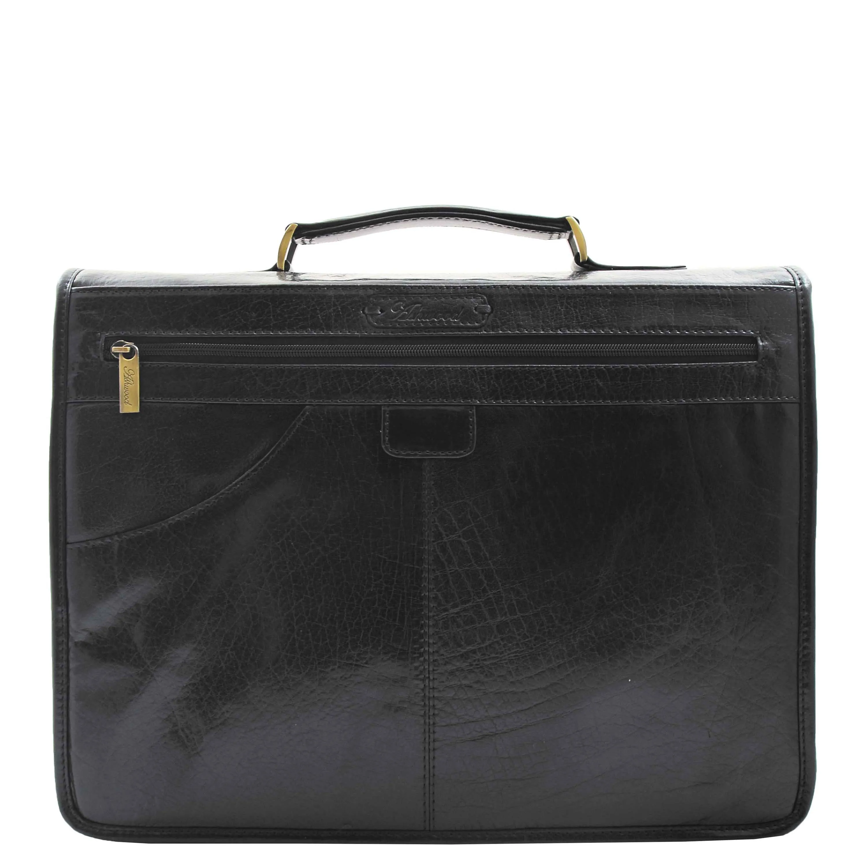 Mens Leather Briefcase Cross Body Bag Buckerell Black