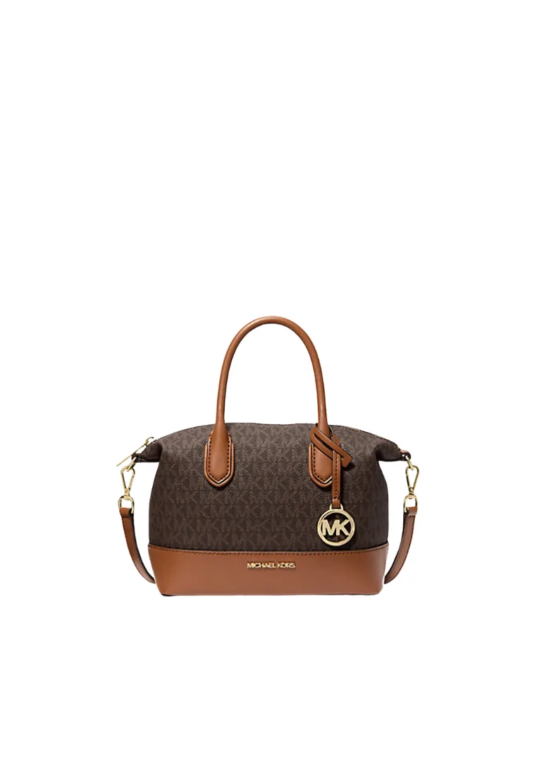 Michael Kors Hyde Satchel Bag Small Logo In Brown 35S4G4FS1B