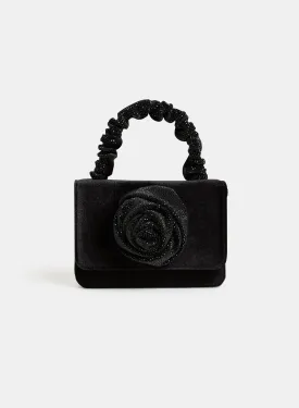 Rosette Embellished Box Clutch