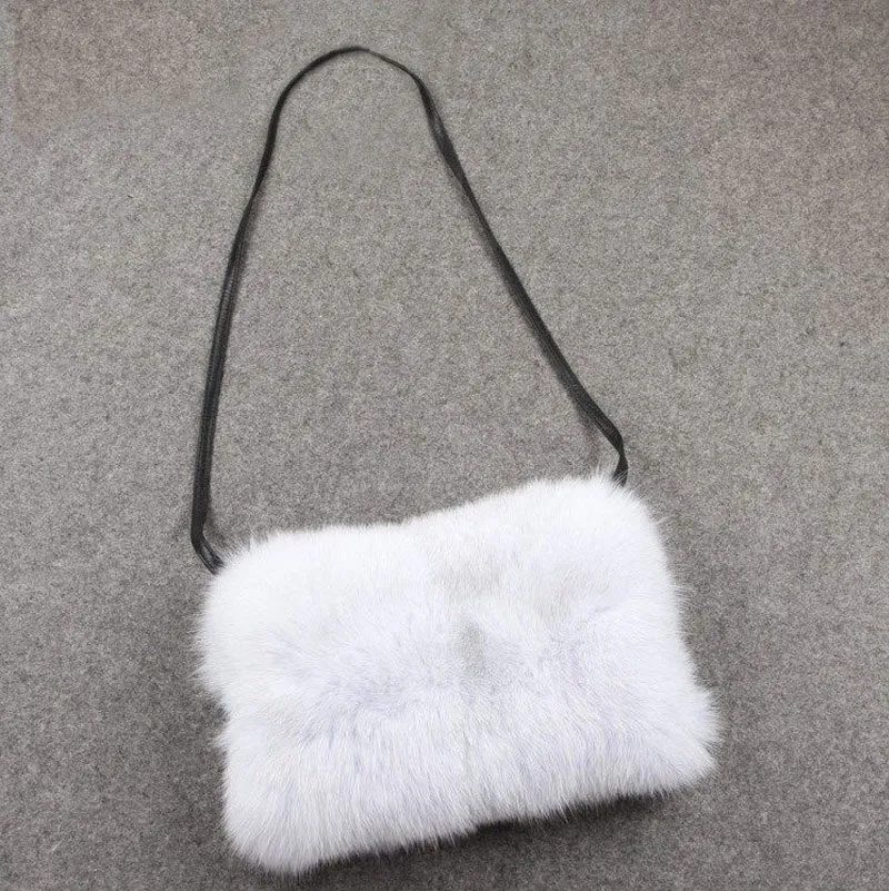 Shoulder Bag Real Fox Fur Bag Raccoon Fur Lamb Fur Handbag Totes FS14401