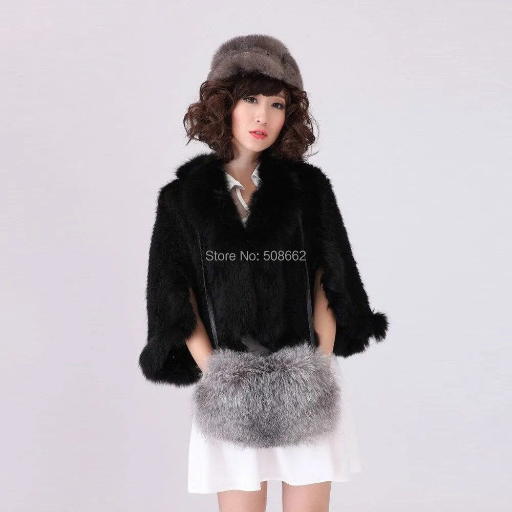 Shoulder Bag Real Fox Fur Bag Raccoon Fur Lamb Fur Handbag Totes FS14401