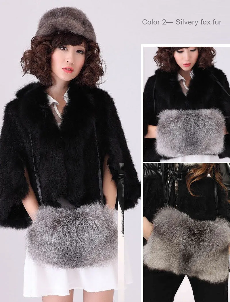 Shoulder Bag Real Fox Fur Bag Raccoon Fur Lamb Fur Handbag Totes FS14401