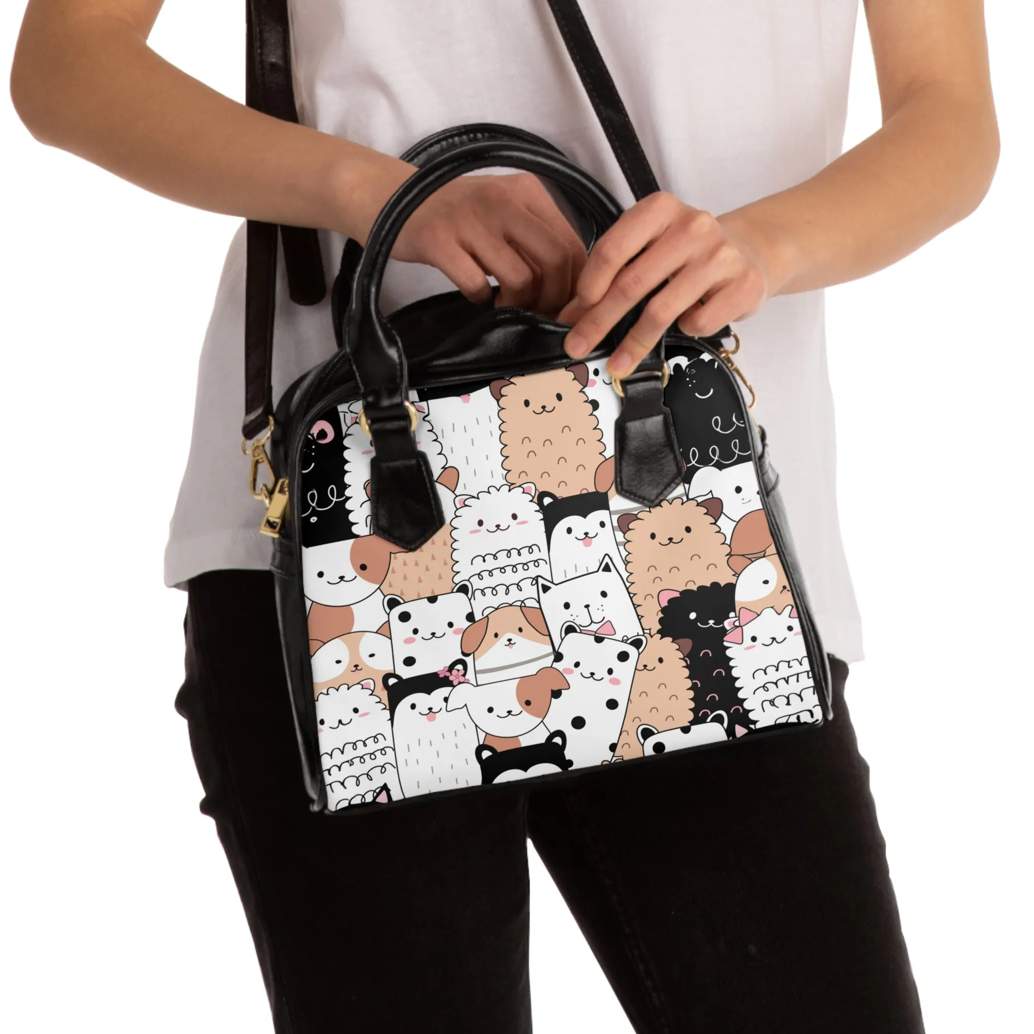 Shoulder Handbag - Cats and Dogs