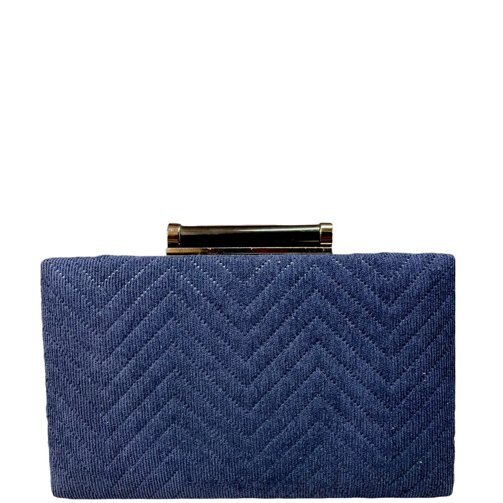 Terry Chevron Evening Clutch